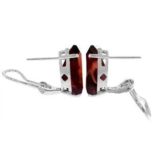 10 Carat 14K Solid White Gold Part Of A Gift Garnet Earrings