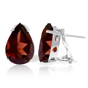 10 Carat 14K Solid White Gold Part Of A Gift Garnet Earrings