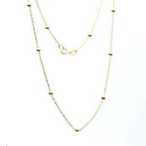 14K Yellow Gold Beaded Necklace #NGB-1