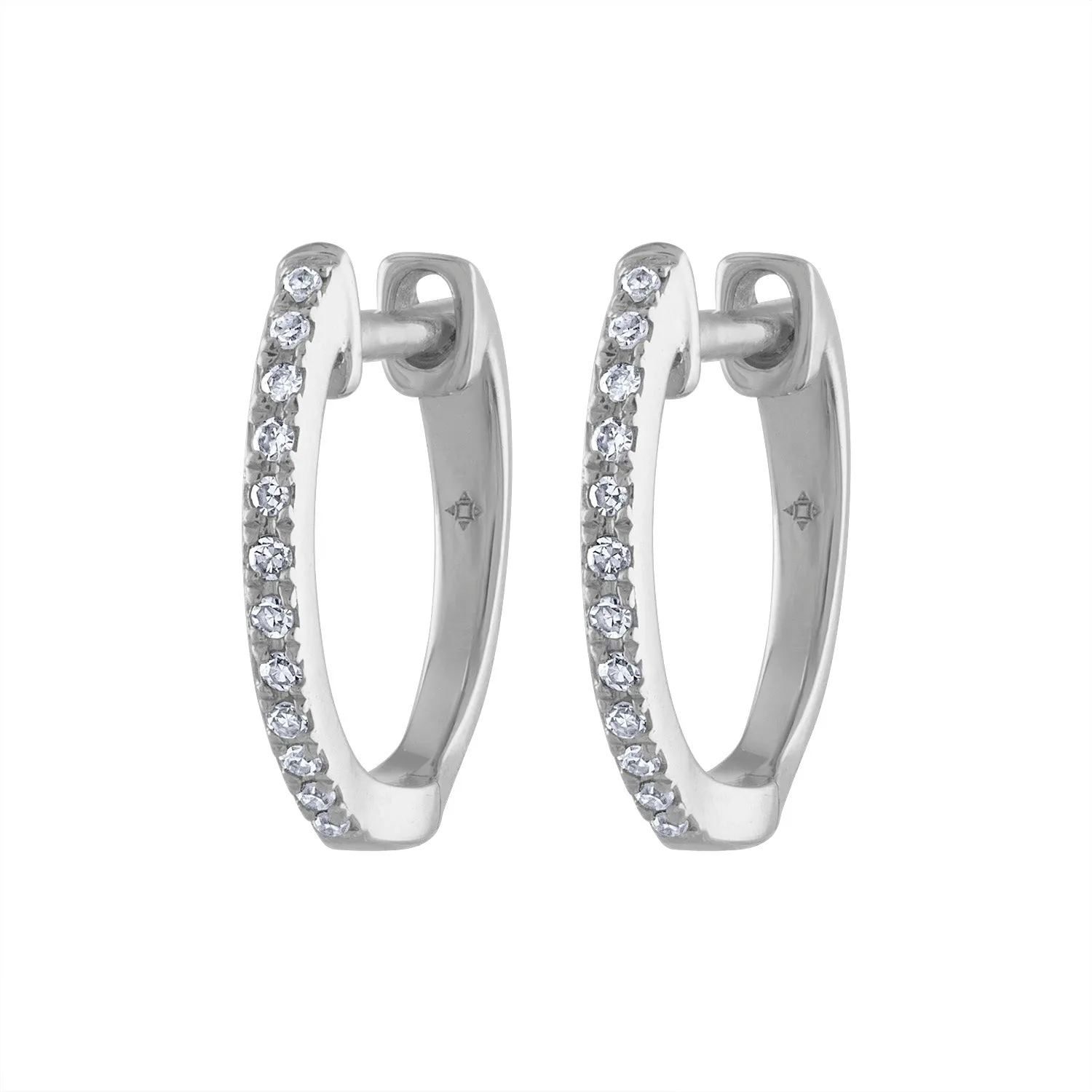 14KT GOLD SMALL DIAMOND HUGGIE EARRING