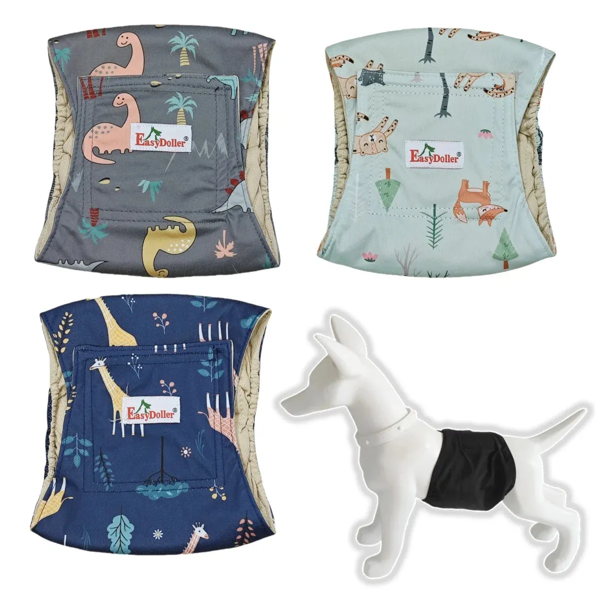 3pcs Washable Reusable Dog Diapers