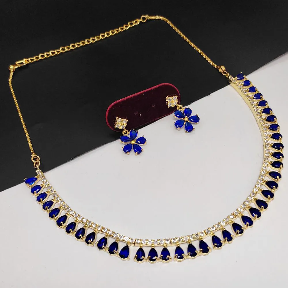 Aamrapali  Gold  Plated  AD Necklace Set