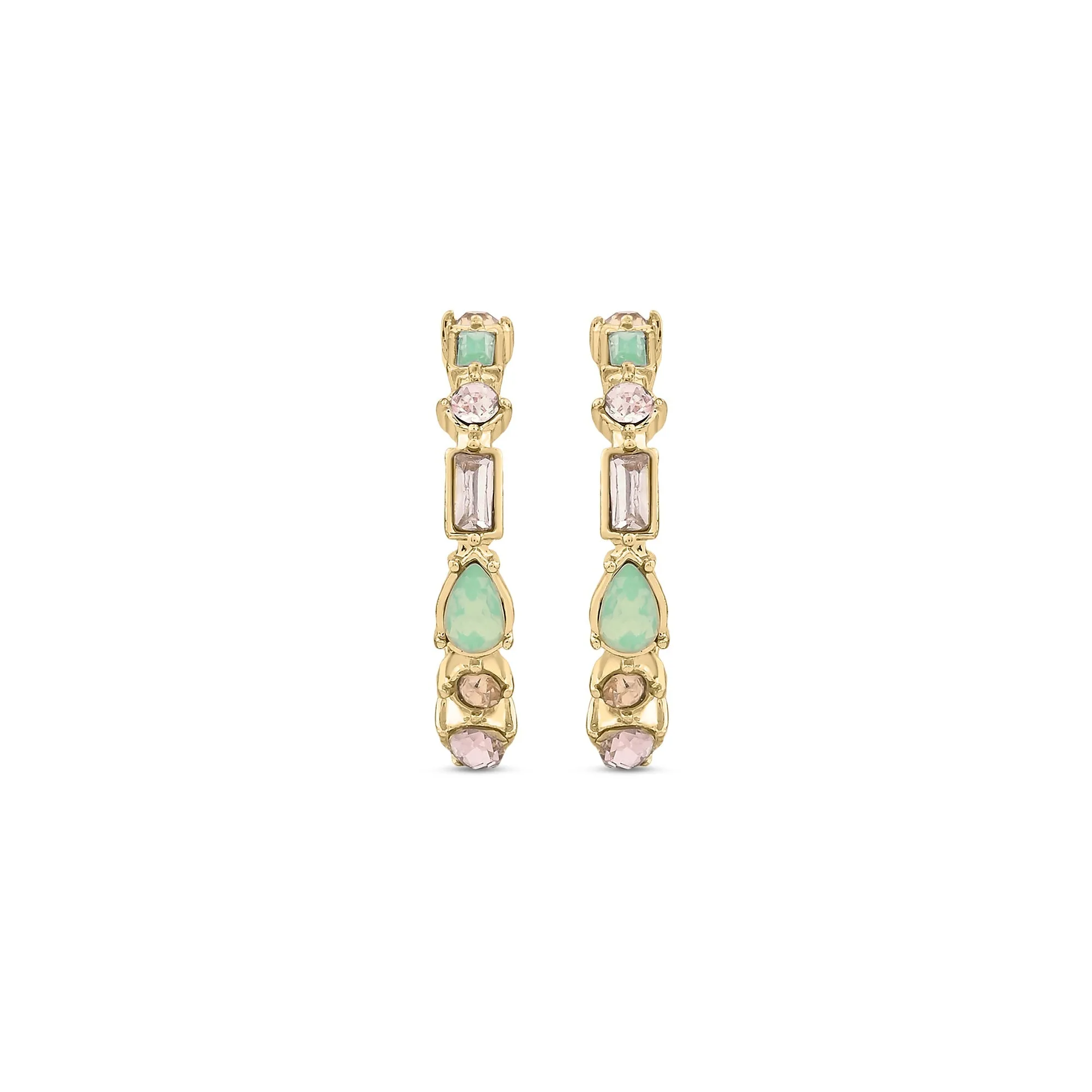 Accessorize London Women Multi Eclectic Stone Hoop Earrings