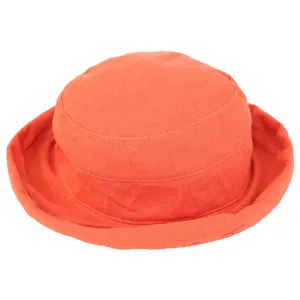 Adjustable sun hat with shapeable brim - Orange (One Size)