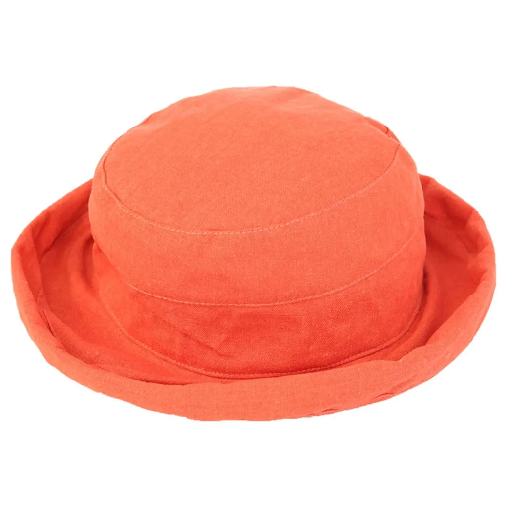 Adjustable sun hat with shapeable brim - Orange (One Size)