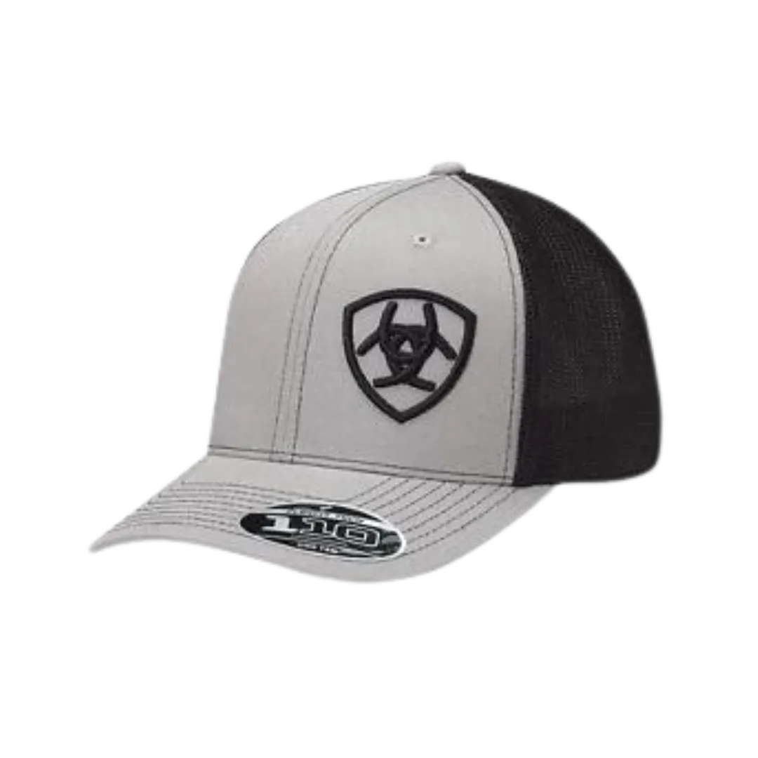 Ariat M&F Grey and Black Mesh Logo Embroidered Cap