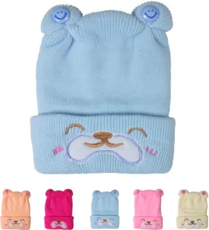 bear happy face kids winter hat Case of 72