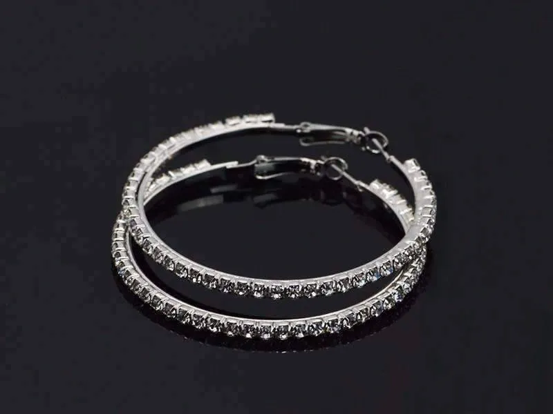 Bling It On Oversize Crystal Hoop Earrings