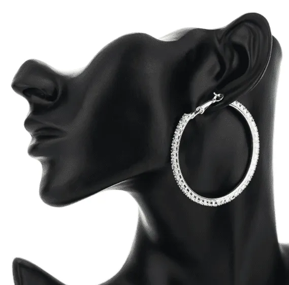 Bling It On Oversize Crystal Hoop Earrings