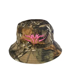 Camo/Black Bucket Hat - Pink