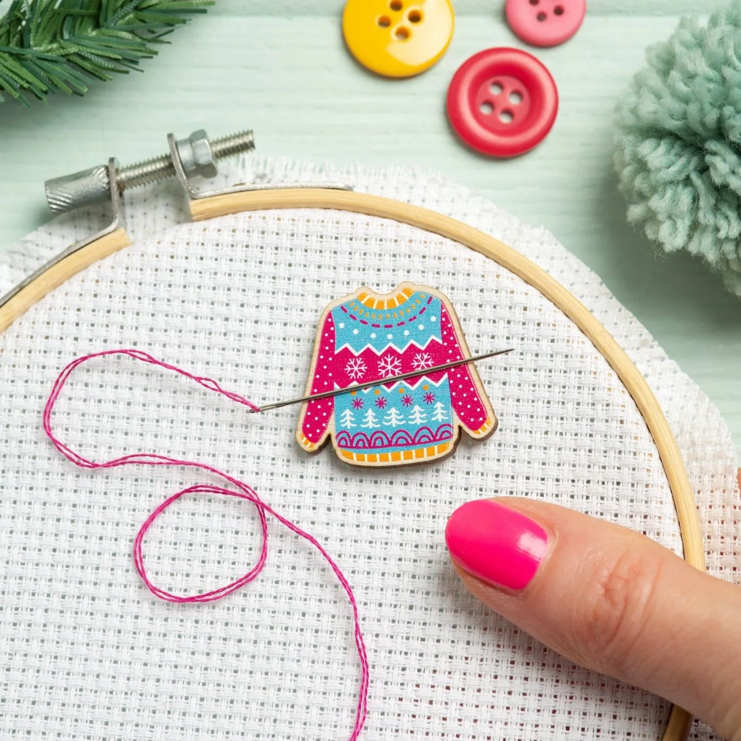 Christmas Jumper Magnetic Needle Minder