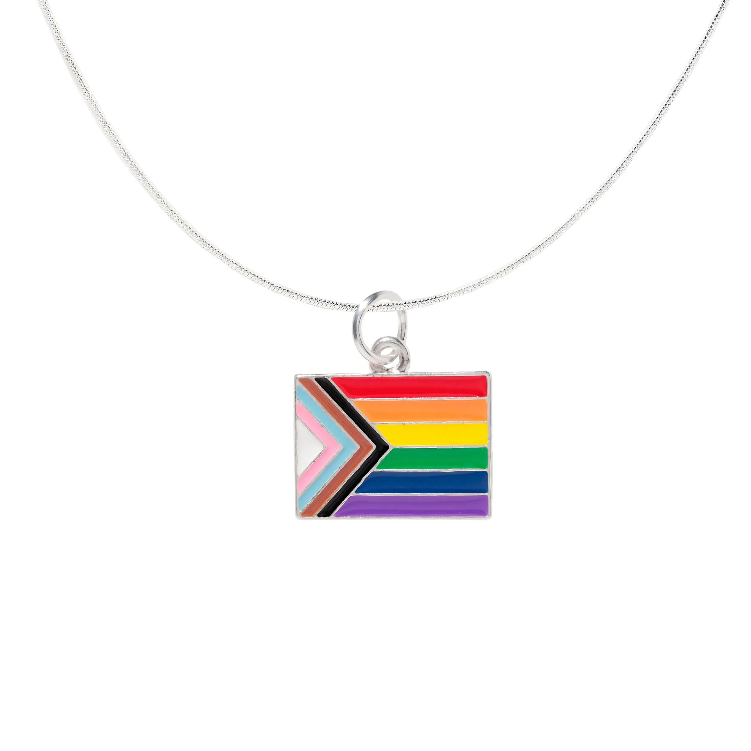 Daniel Quasar "Progress Pride" Flag Charm Necklaces