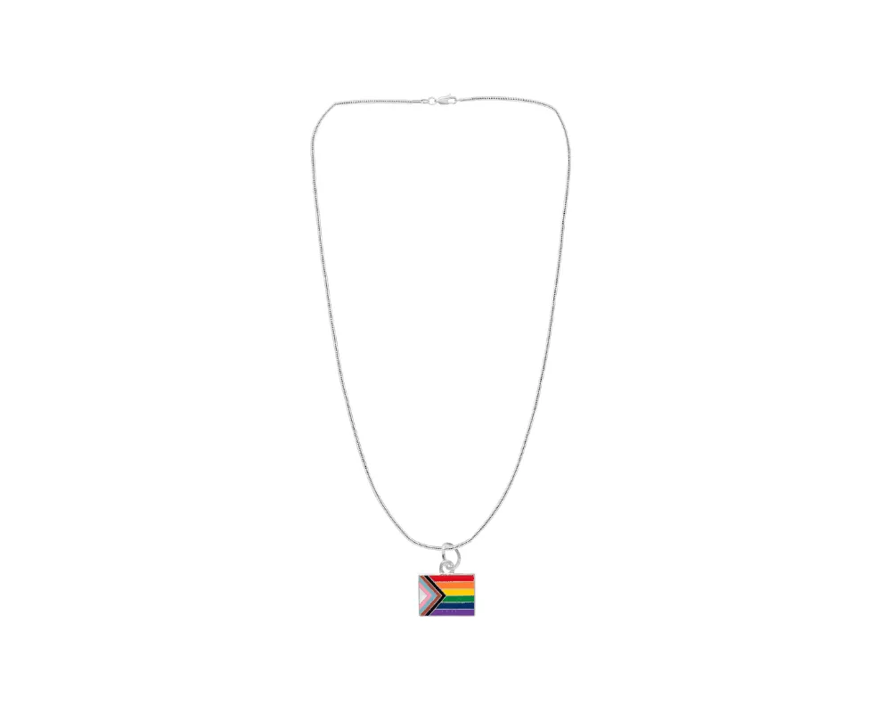 Daniel Quasar "Progress Pride" Flag Charm Necklaces