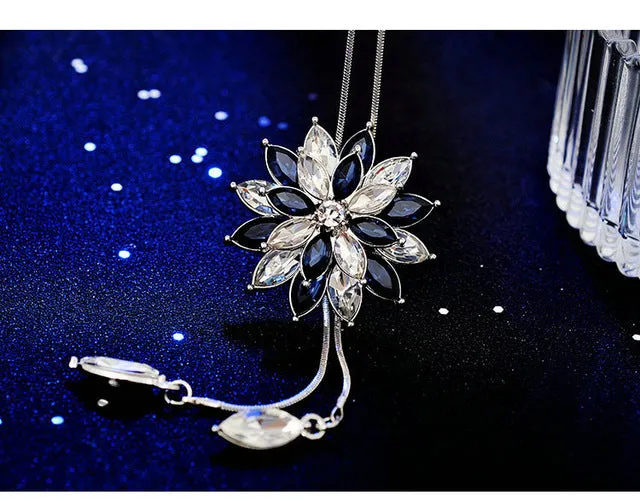 Fashion Elegant Long Crystal Snow Pendant