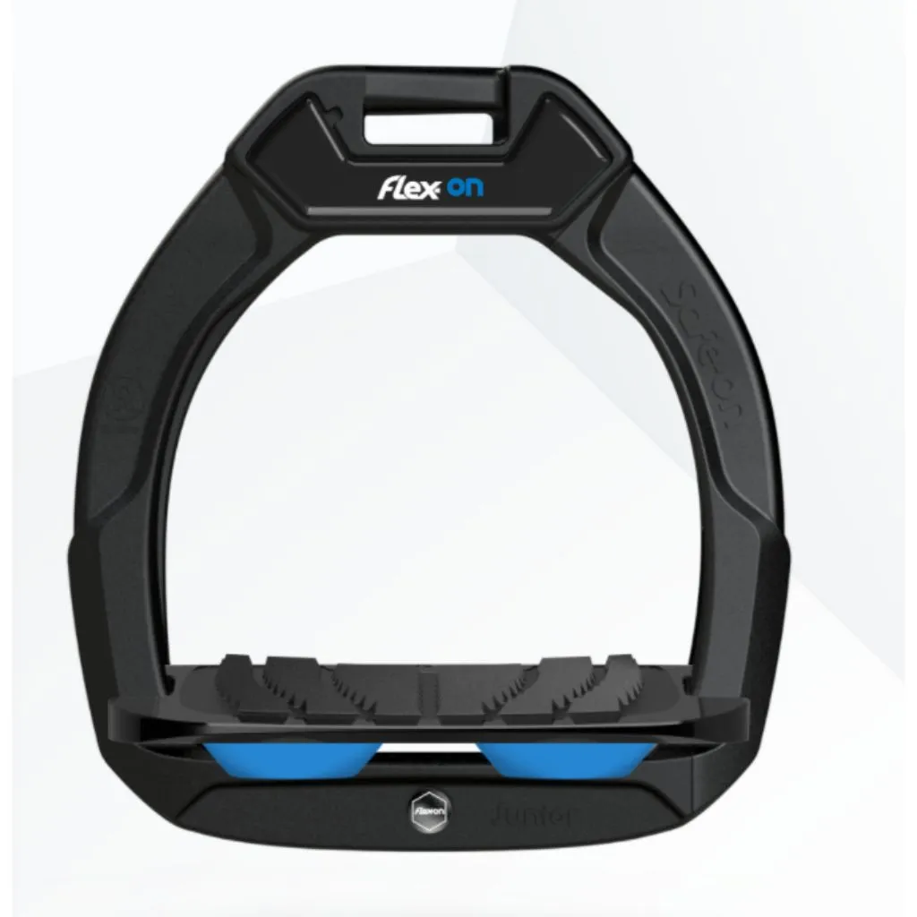 Flex-On SAFE ON JUNIOR Safety Stirrups BLACK-BLACK-LIGHT BLUE