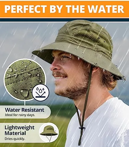 Geartop Fishing Hats For Men And Women Sun Protection Camping Hat Army Green