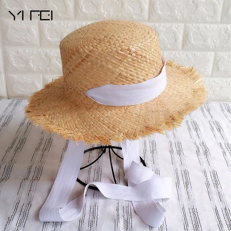 Handmade Weave Raffia Sun Hats For Women Summer Hat Beach Fold able Hat