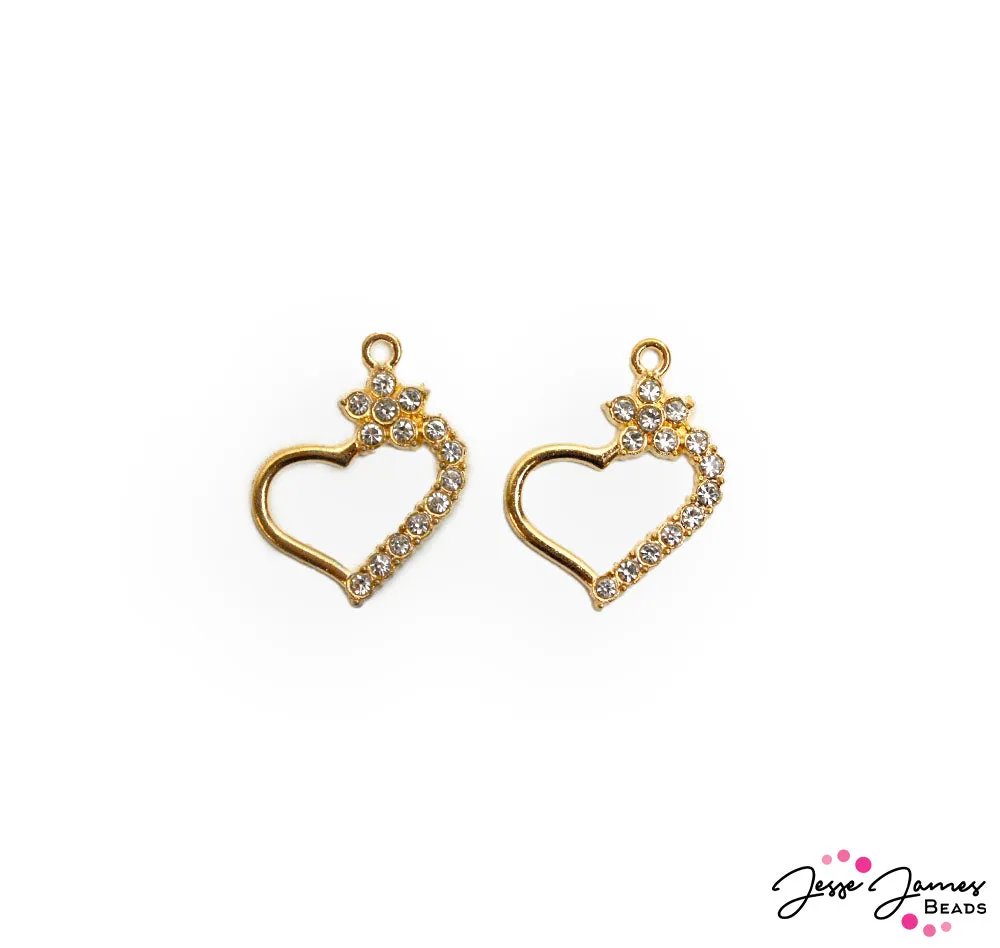 JJB A Diamond Heart Charm Pair