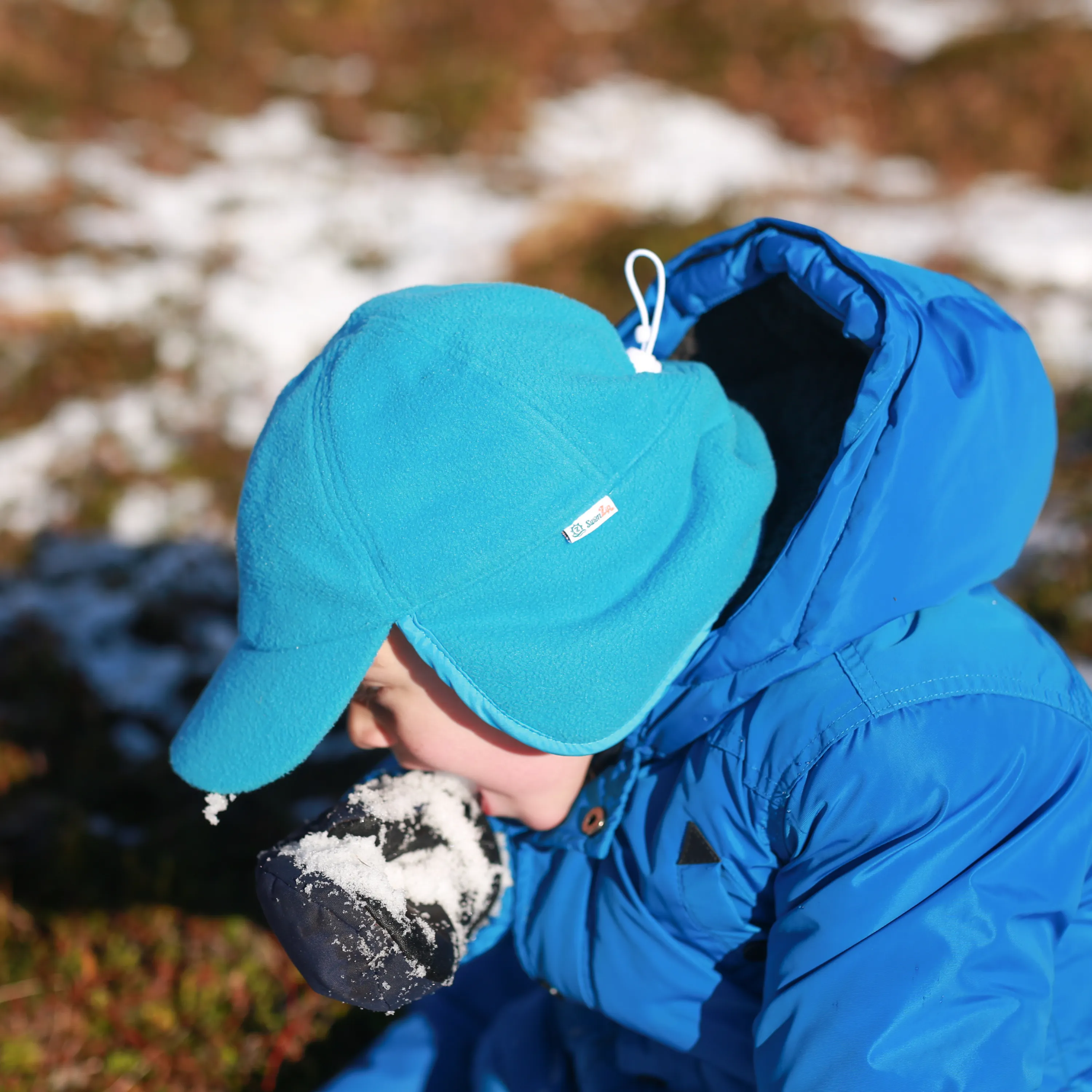 Kids Frosty Fleece Winter Flap Hat - Glacial Water