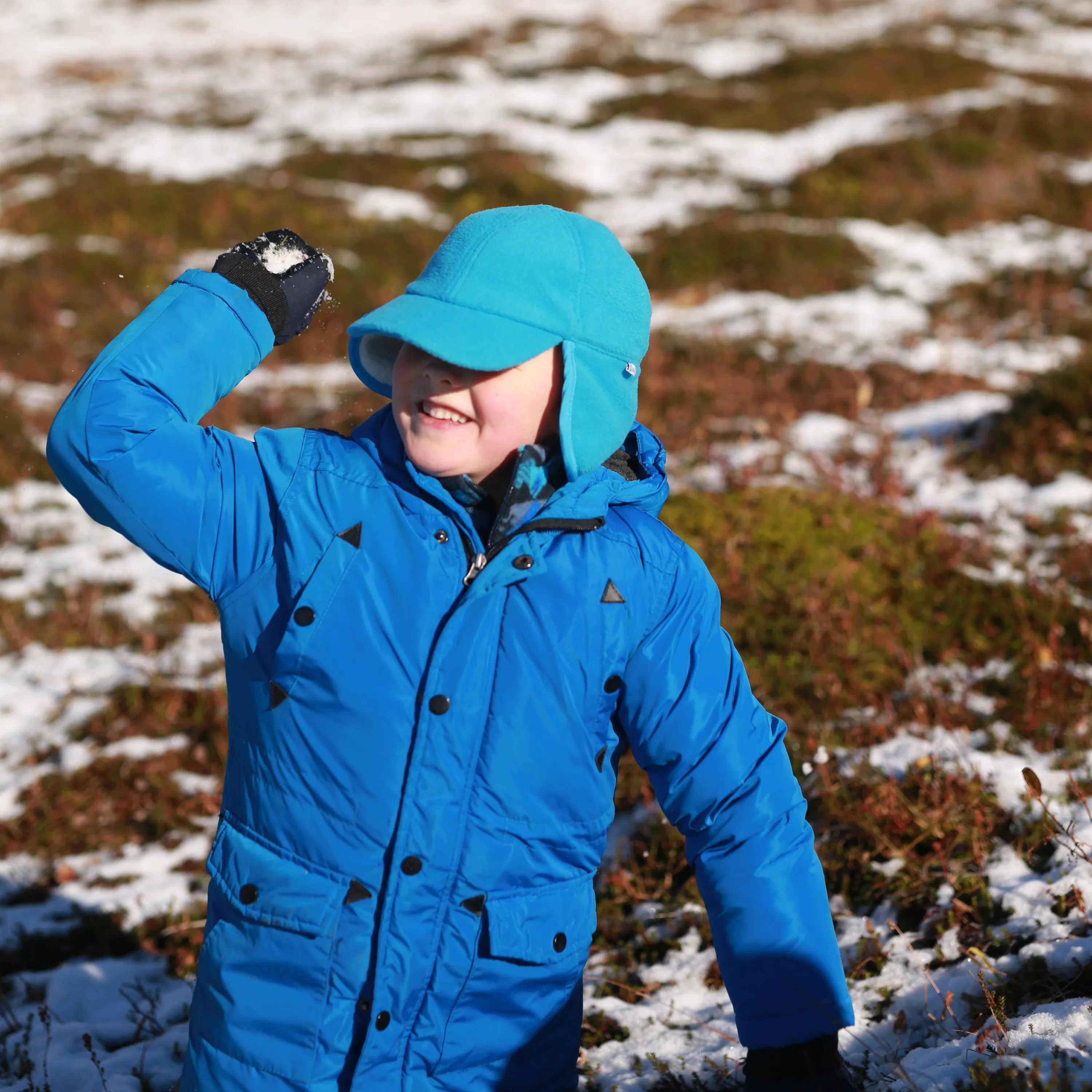 Kids Frosty Fleece Winter Flap Hat - Glacial Water