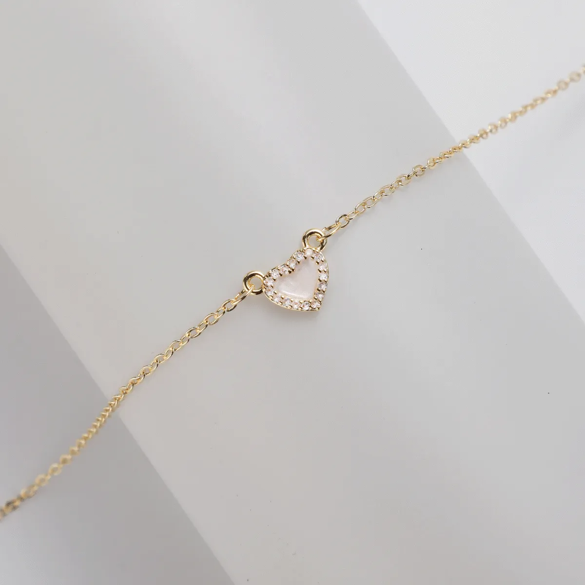 Kyerlyn Tiny CZ Heart Necklaces