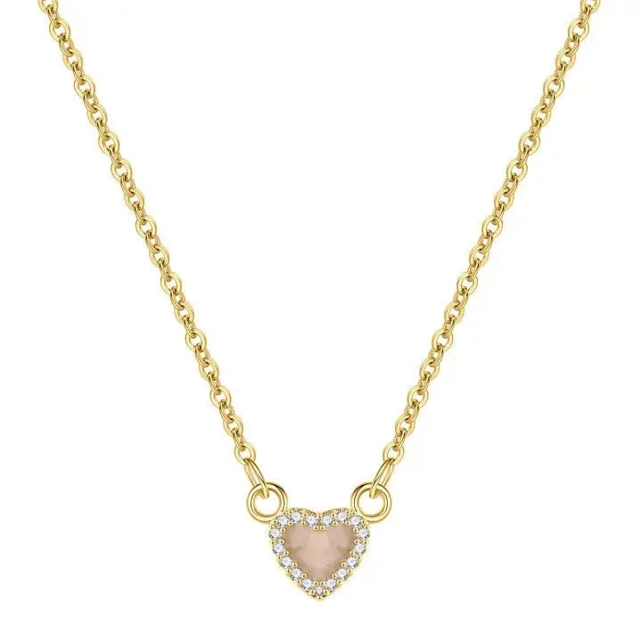 Kyerlyn Tiny CZ Heart Necklaces