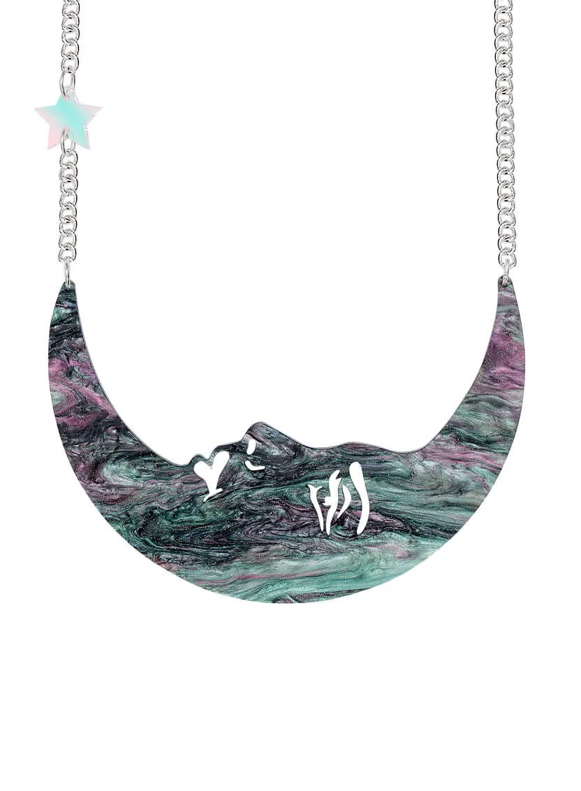 La Luna Moon Necklace - Galaxy Swirl