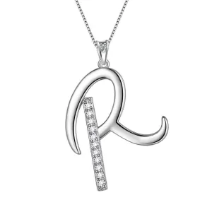 Letter Initial R Necklaces Pendant Women Girls Name Jewelry Gift 925 Sterling Silver