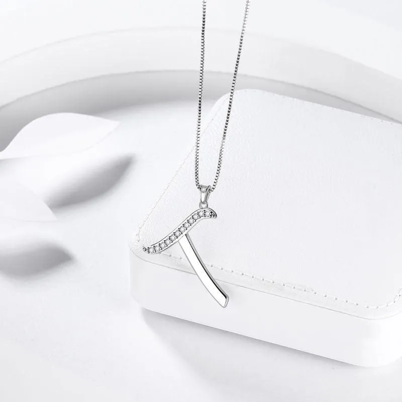 Letter Initial T Necklaces Pendant Women Girls Name Jewelry Gift 925 Sterling Silver