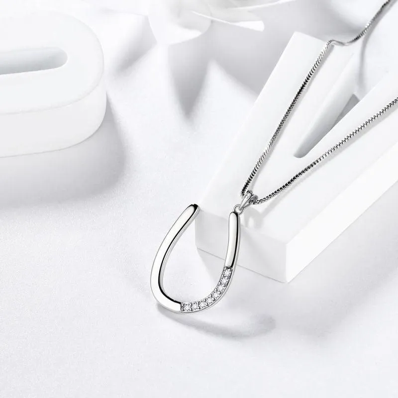 Letter Initial U Necklaces Pendant Women Girls Name Jewelry Gift 925 Sterling Silver