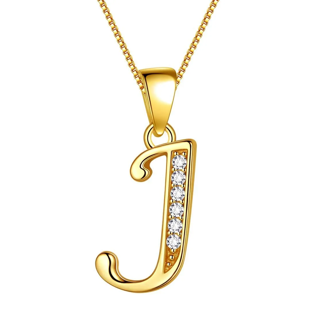 Letter J Initial Necklaces Pendant Women Men Name Jewelry Gift 925 Silver