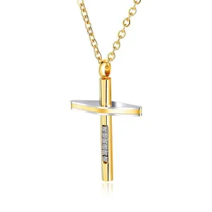 Men's Christian Necklace <br> Diamonds Golden