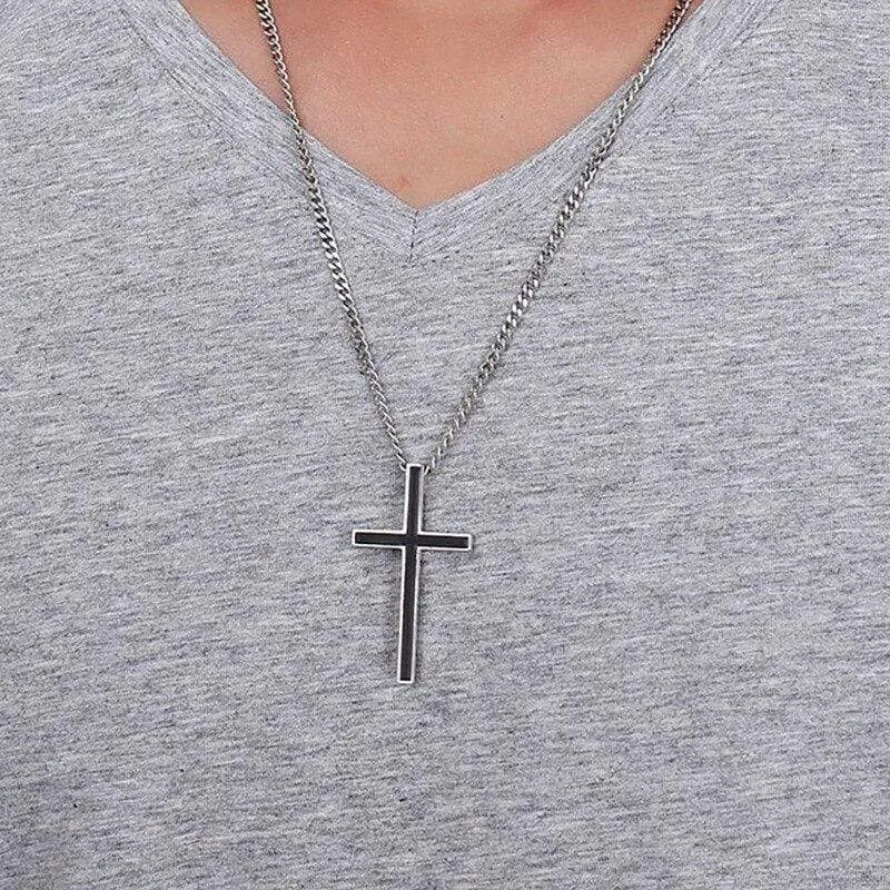 Men's Christian Necklace <br> Elegant (Steel)