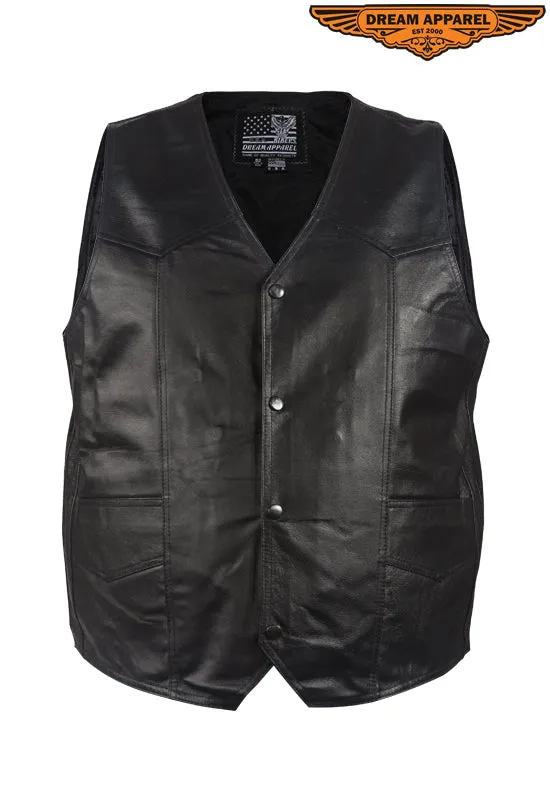 Mens Plain Leather Vest