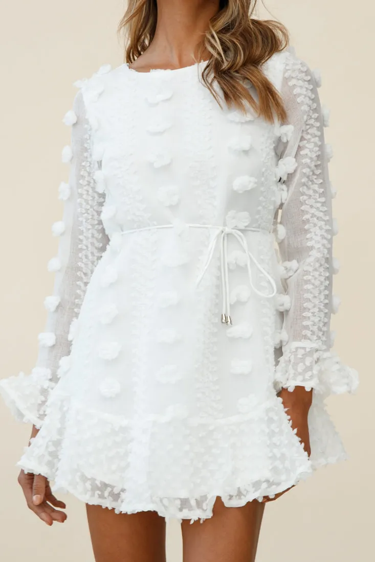 Montville Long Sleeve Embellished Dress White