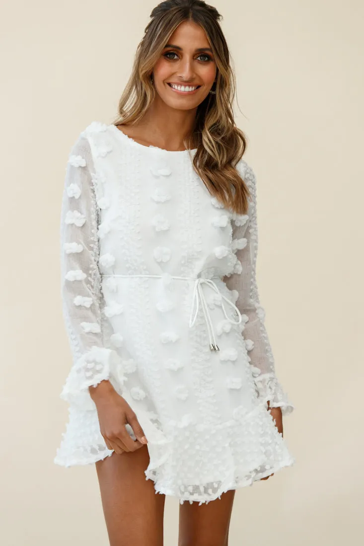 Montville Long Sleeve Embellished Dress White