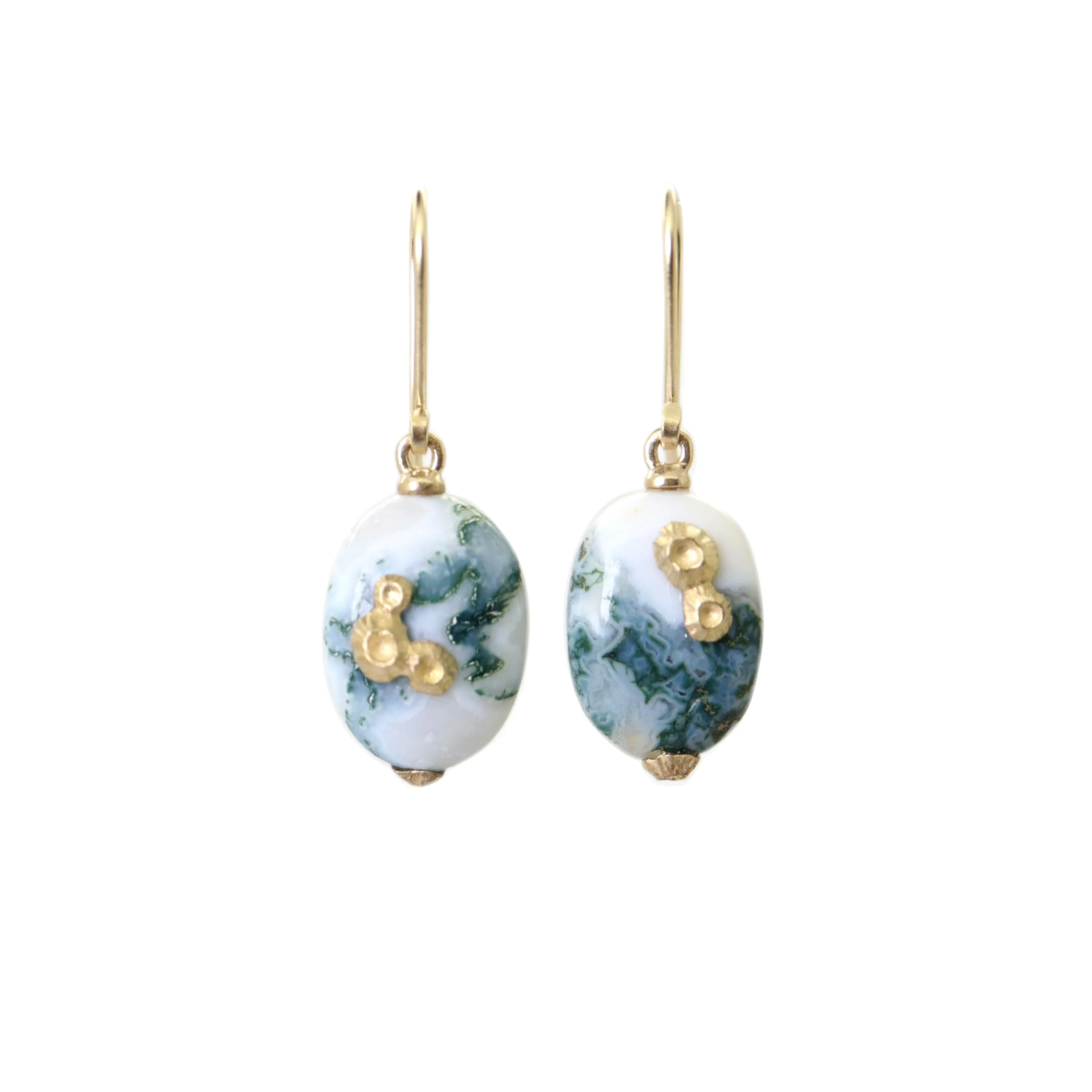 Moss of Éire Opal Ruthie B. Earrings with Barnacles