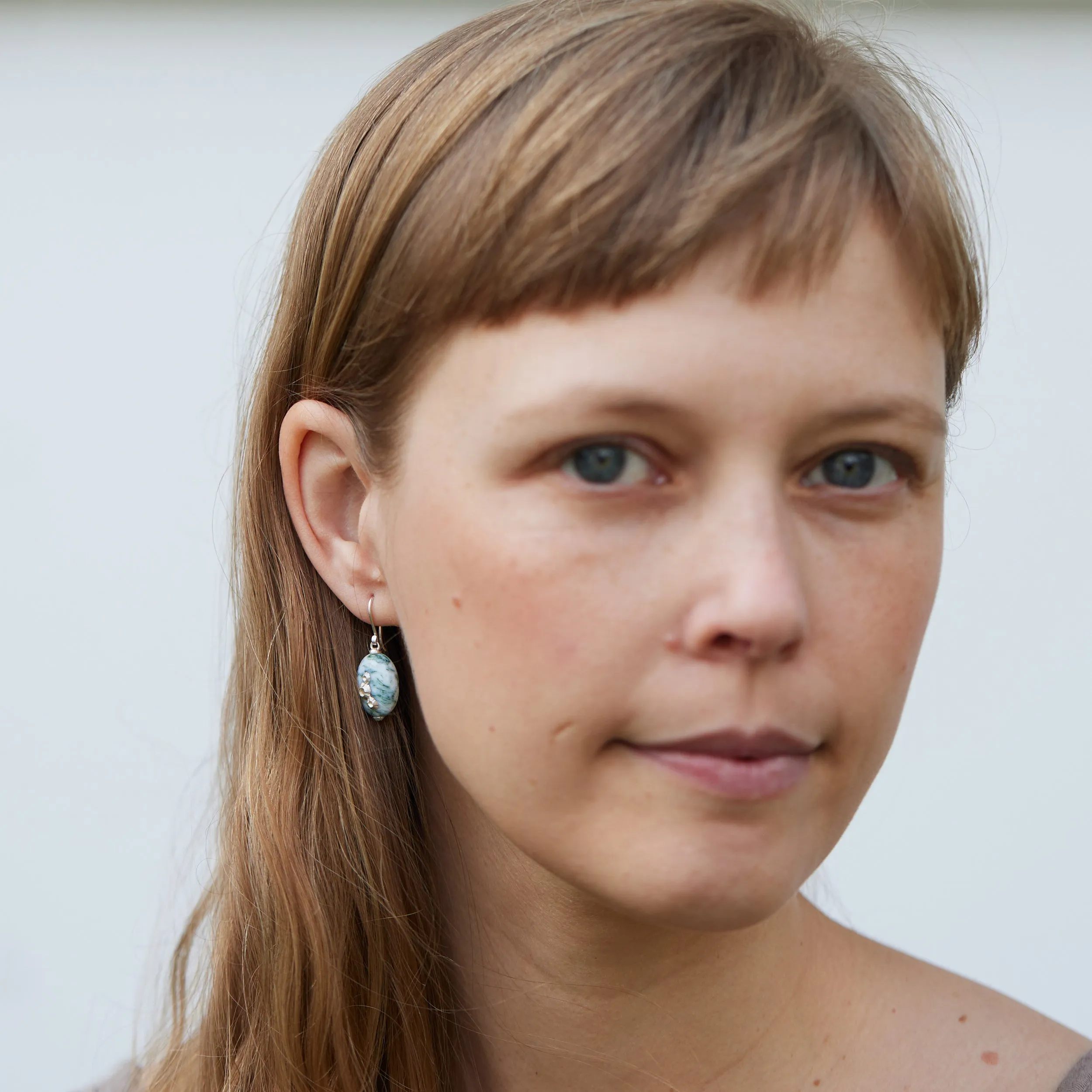 Moss of Éire Opal Ruthie B. Earrings with Barnacles