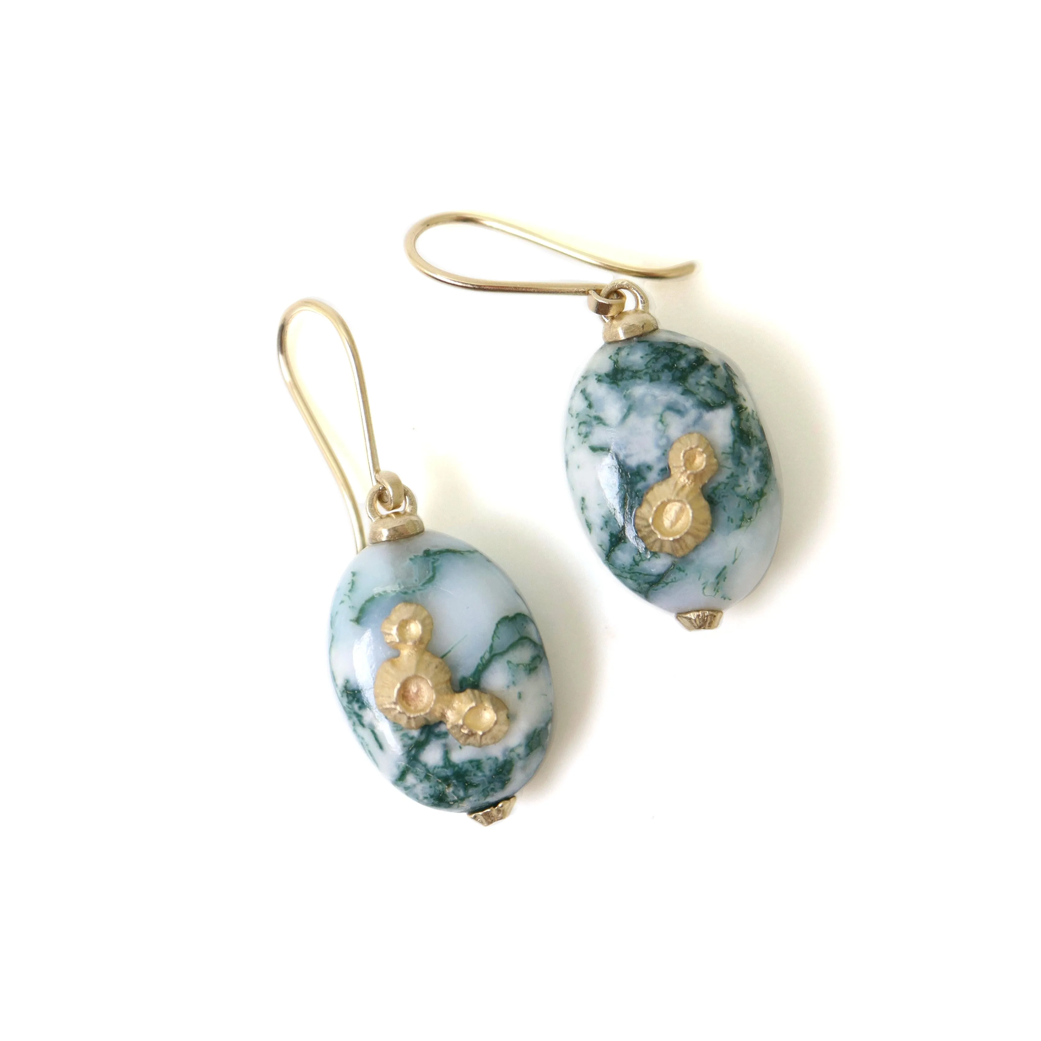 Moss of Éire Opal Ruthie B. Earrings with Barnacles