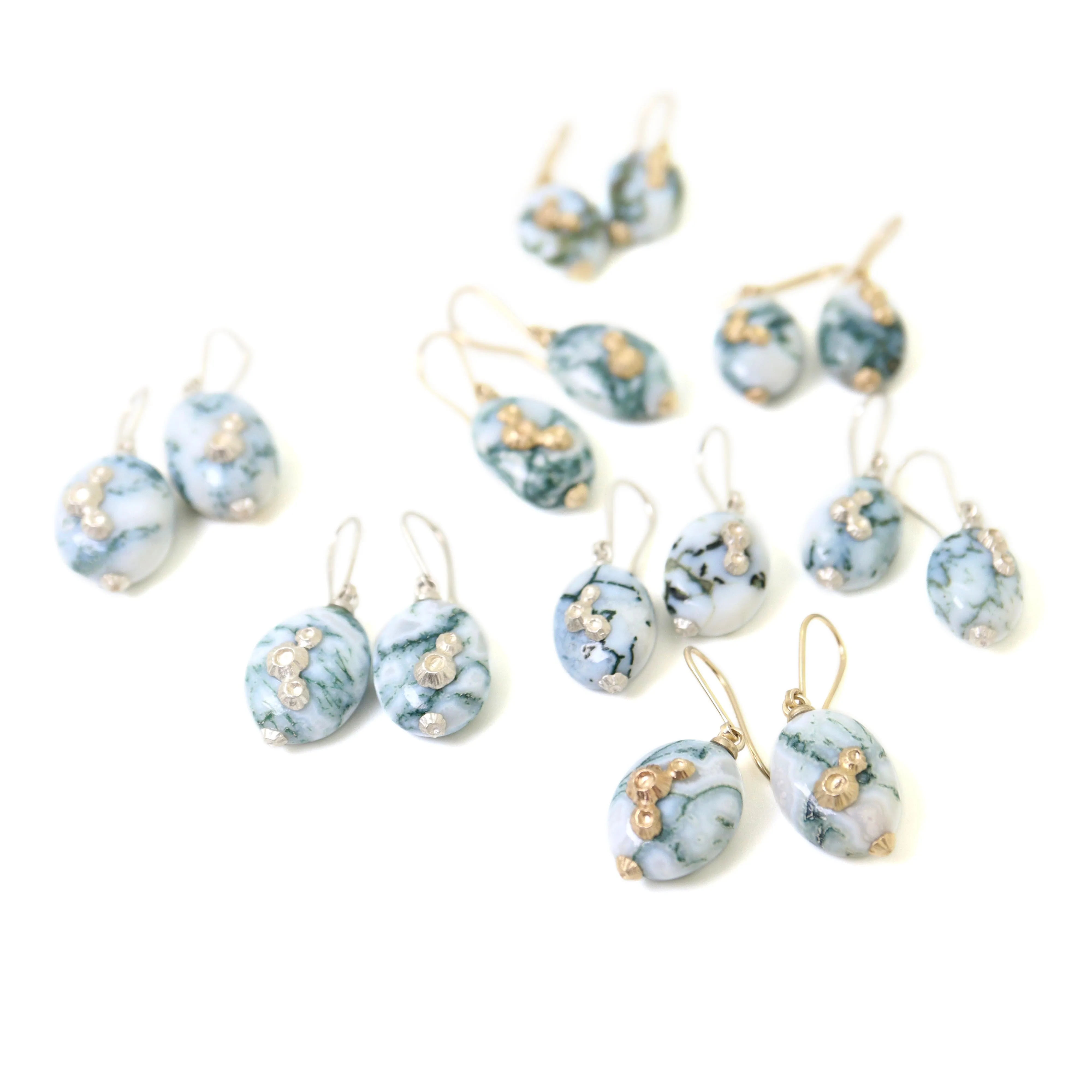 Moss of Éire Opal Ruthie B. Earrings with Barnacles