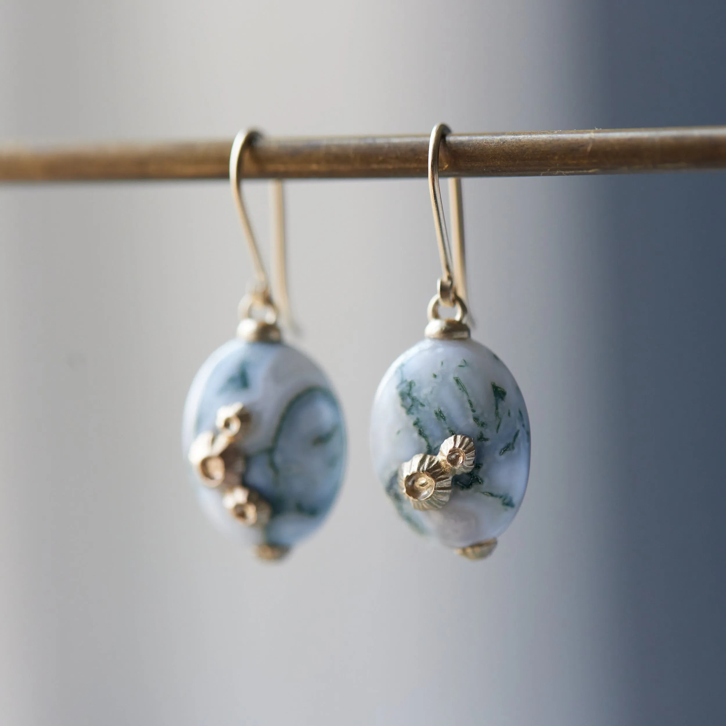 Moss of Éire Opal Ruthie B. Earrings with Barnacles