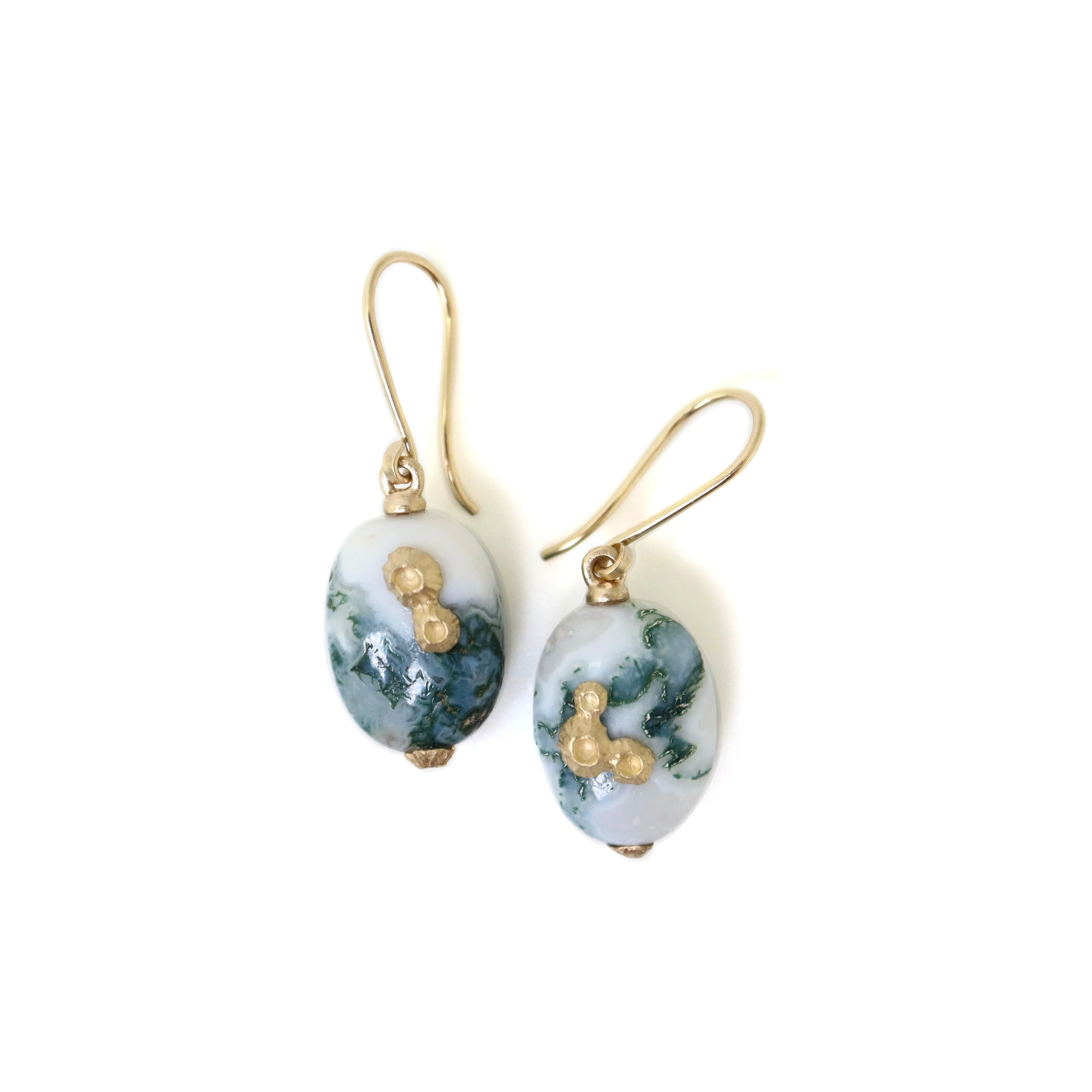 Moss of Éire Opal Ruthie B. Earrings with Barnacles