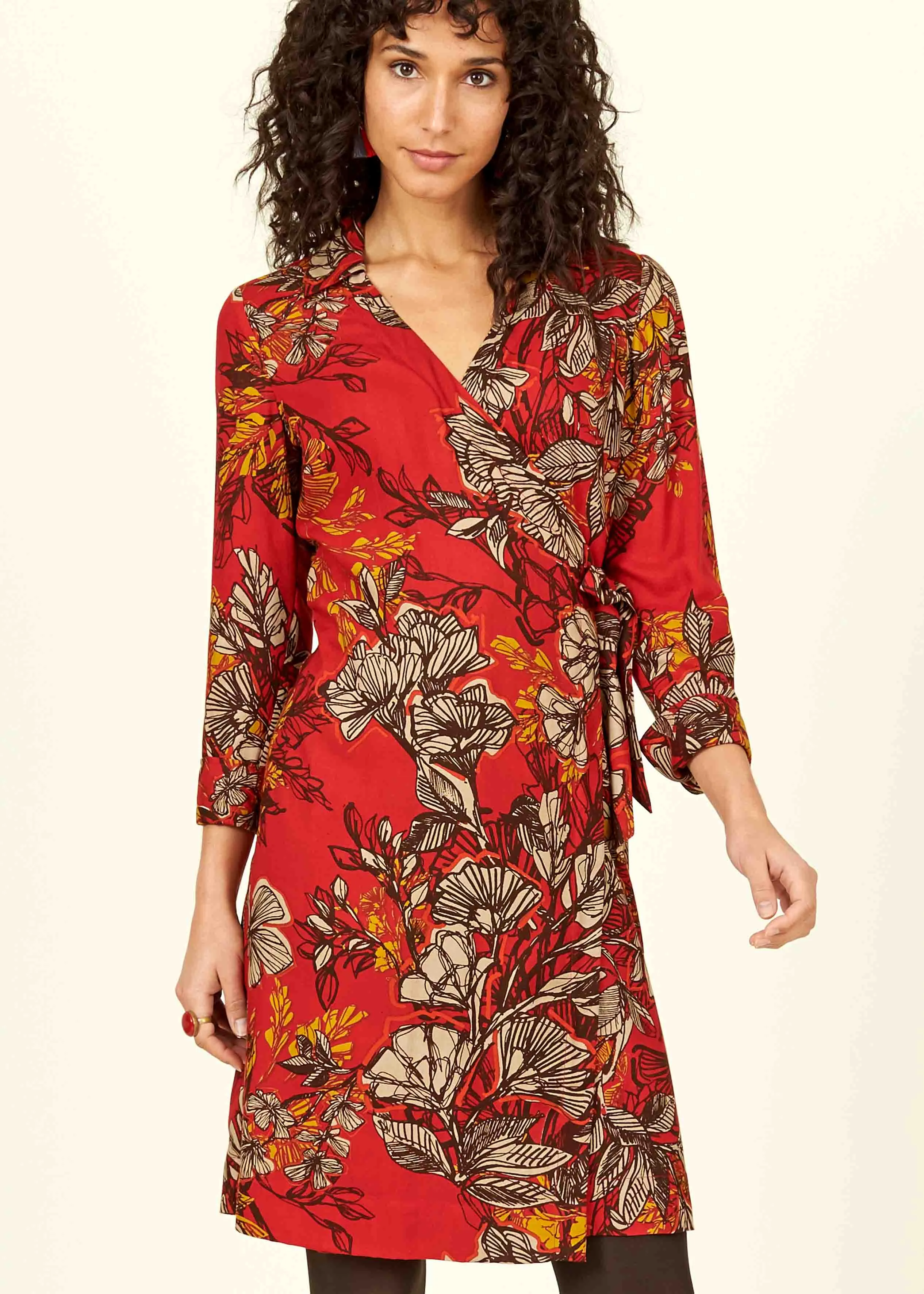 Naomi Fully Opening Tie Fastening Wrap Dress