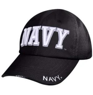 Navy Mesh Back Tactical Cap - Black