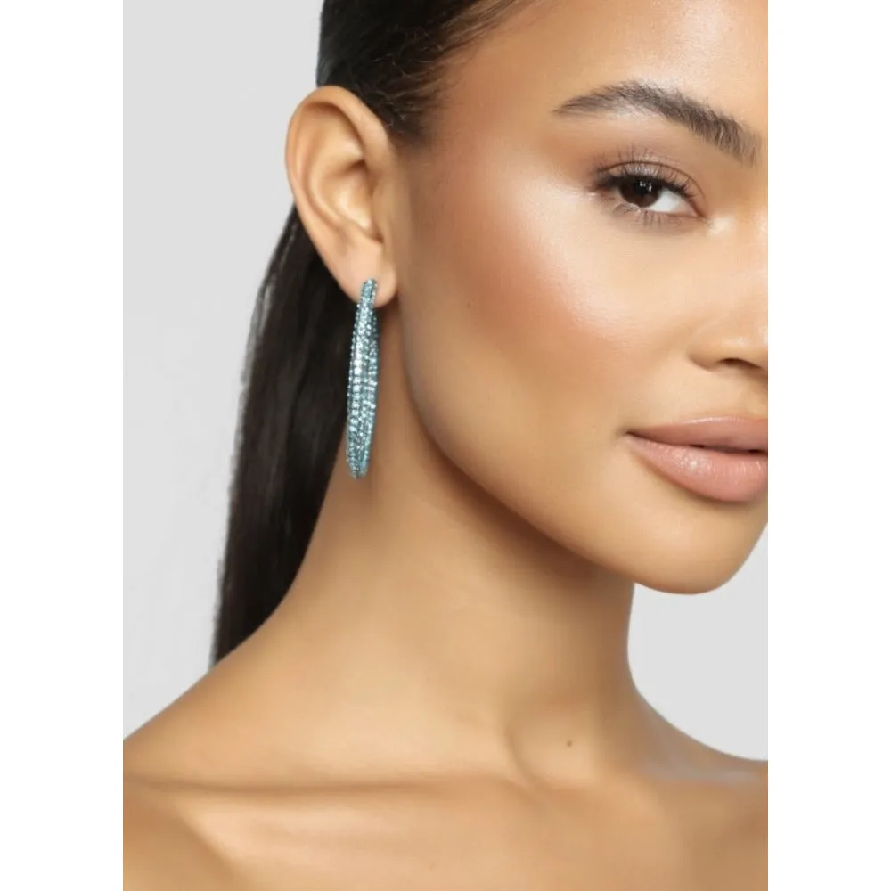 Oceanic Rhinestone Hoop Earrings