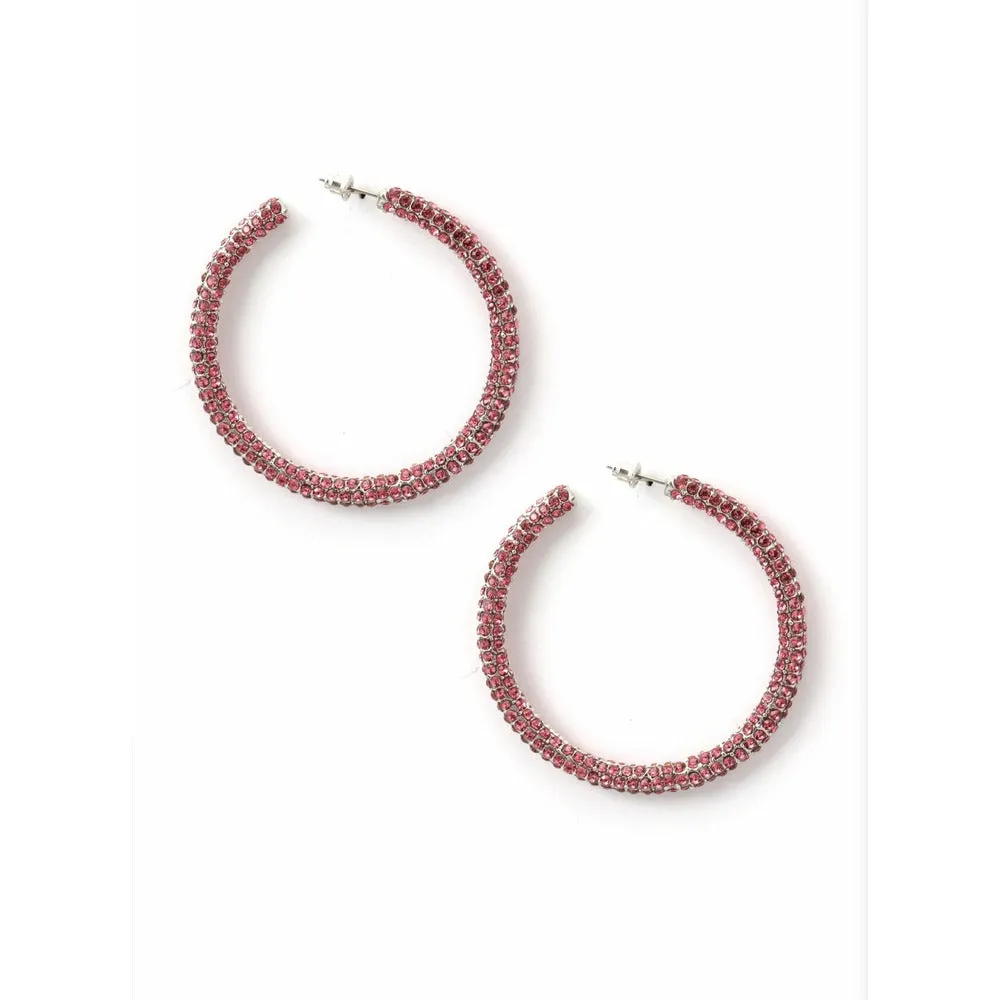 Oceanic Rhinestone Hoop Earrings