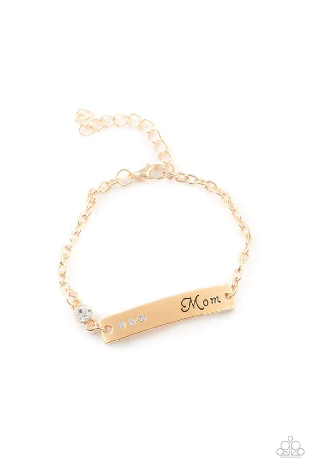 Paparazzi Bracelet ~ Mom Always Knows - Gold