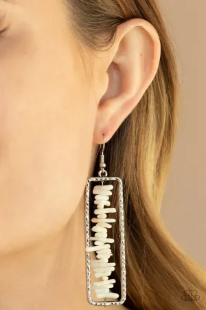 Paparazzi Earring ~ Dont QUARRY, Be Happy - White