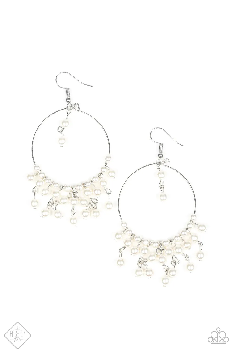 Paparazzi Earring ~ Now On Broadway  - White