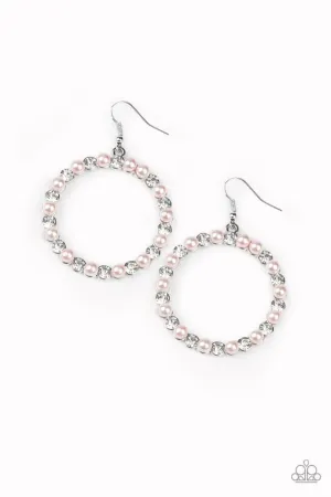 Paparazzi Earring ~ Pearl Palace - Pink